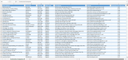 Contact data of all construction companies in the UK