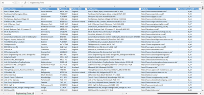 Contact data of all engineering firms in the UK