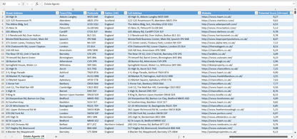 Contact data of all estate agents in the UK