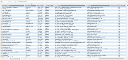 Contact data of all taxi companies in the UK